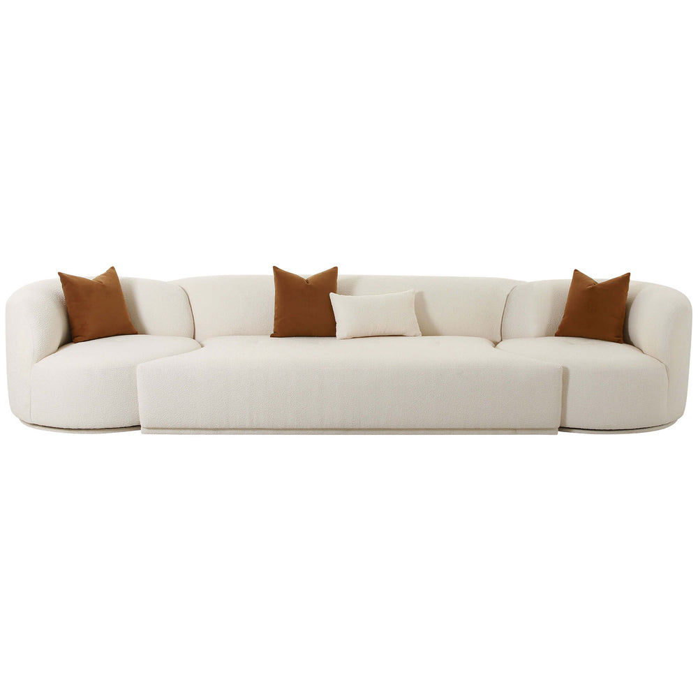 Fickle Boucle 3 Piece Modular Sofa, Cream-Furniture - Sofas-High Fashion Home