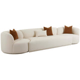 Fickle Boucle 3 Piece Modular Sofa, Cream-Furniture - Sofas-High Fashion Home