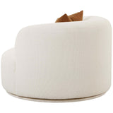 Fickle Boucle Swivel Chair, Cream-Furniture - Chairs-High Fashion Home