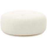 Fickle Swivel Ottoman, Cream-Furniture - Chairs-High Fashion Home