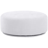 Fickle Swivel Ottoman, Grey-Furniture - Chairs-High Fashion Home