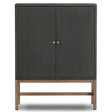 Fiona Bar Cabinet, Black Raffia-Furniture - Storage-High Fashion Home