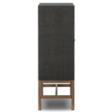 Fiona Bar Cabinet, Black Raffia-Furniture - Storage-High Fashion Home