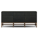 Fiona Sideboard, Black Raffia-Furniture - Storage-High Fashion Home