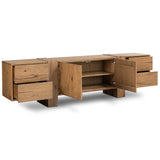 Fisher Media Console, Rustic Amber