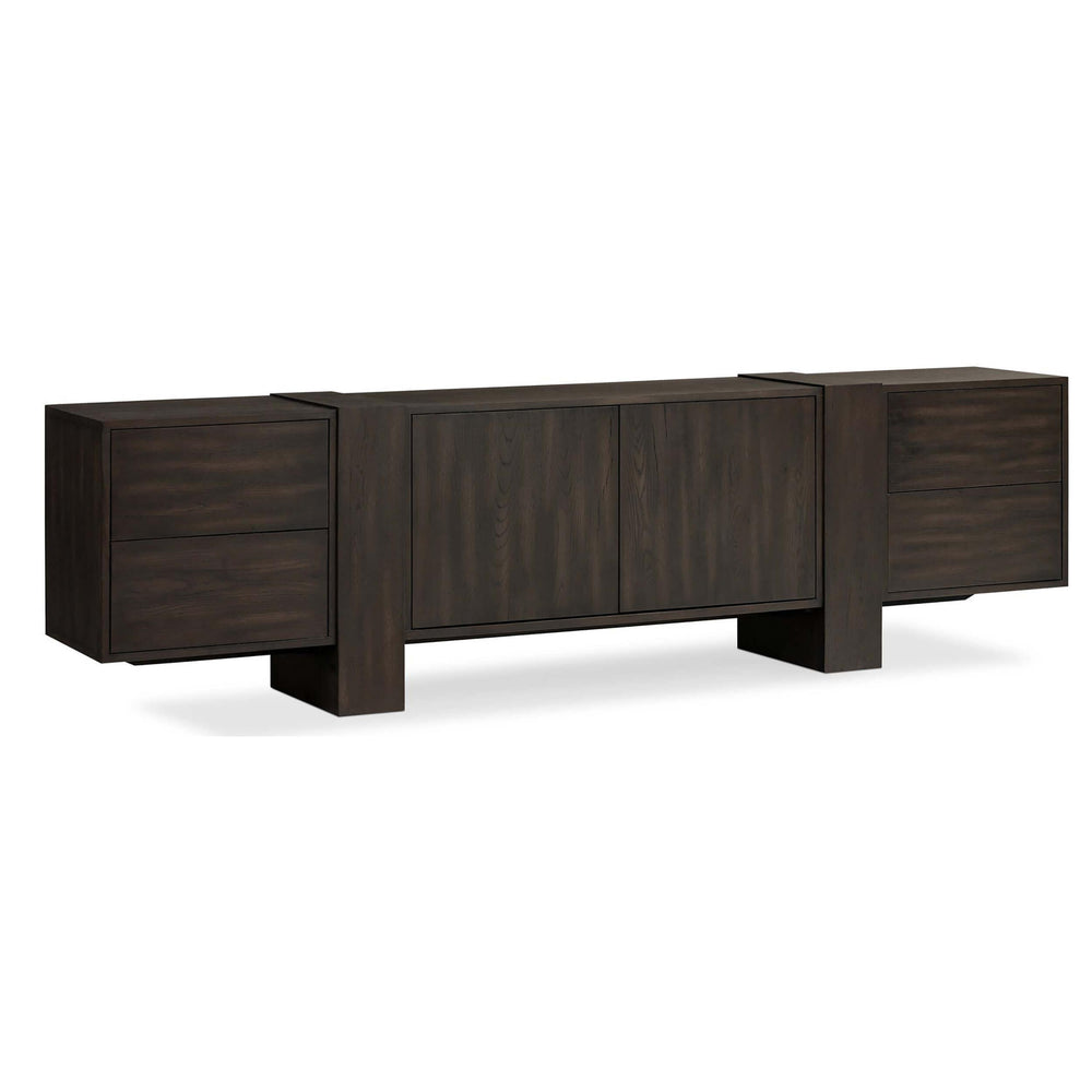 Fisher Media Console, Smoked Black-Furniture - Storage-High Fashion Home