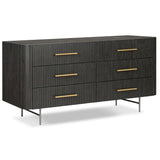 Fletcher 6 Drawer Dresser, Distressed Black-Furniture - Storage-High Fashion Home