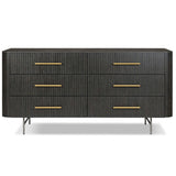 Fletcher 6 Drawer Dresser, Distressed Black-Furniture - Storage-High Fashion Home