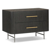 Fletcher Large Nightstand, Distressed Black-Furniture - Bedroom-High Fashion Home