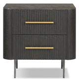 Fletcher Nightstand, Distressed Black-Furniture - Bedroom-High Fashion Home