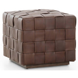 Flores Leather Ottoman, Lorento Cigar-Furniture - Benches-High Fashion Home