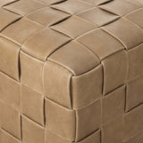 Flores Leather Ottoman, Palermo Drift-Furniture - Benches-High Fashion Home