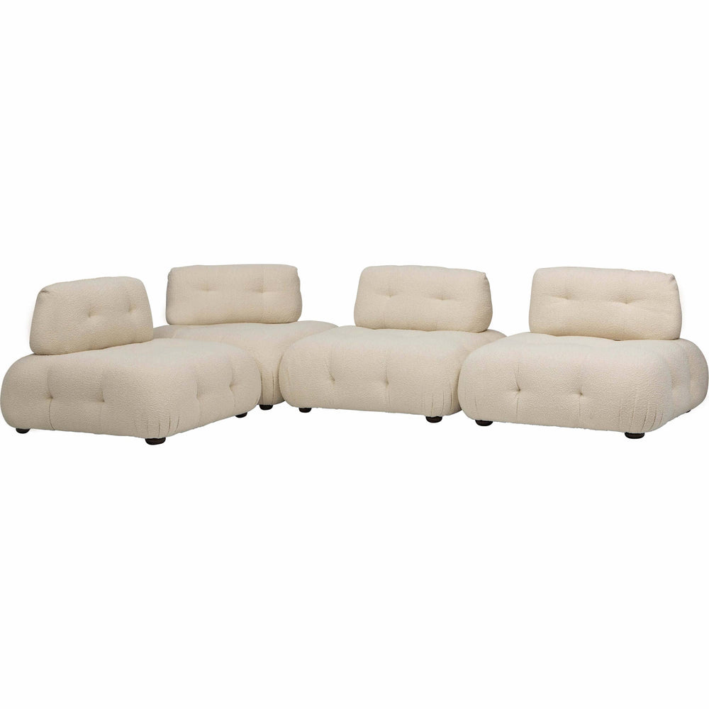 Flow Element Modular Sectional, Ivory Boucle-Furniture - Sofas-High Fashion Home