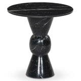 Fox End Table, Black Marble-Furniture - Accent Tables-High Fashion Home