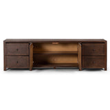 Gaines Media Console, Aged Pine-Furniture - Storage-High Fashion Home