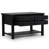 Gardendale Small Kitchen Island, Black Stained Oak