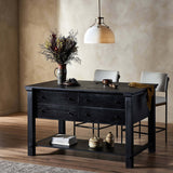 Gardendale Small Kitchen Island, Black Stained Oak