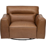 Gemma Leather Swivel Chair, Concord Taupe-Furniture - Chairs-High Fashion Home