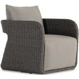 Geneva Outdoor Swivel Chair, Venao Charcoal-Furniture - Chairs-High Fashion Home