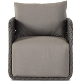 Geneva Outdoor Swivel Chair, Venao Charcoal-Furniture - Chairs-High Fashion Home