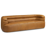 Gerrie Leather Sofa, Brickhouse Butterscotch-Furniture - Sofas-High Fashion Home