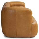 Gerrie Leather Sofa, Brickhouse Butterscotch-Furniture - Sofas-High Fashion Home