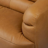 Gerrie Leather Sofa, Brickhouse Butterscotch-Furniture - Sofas-High Fashion Home