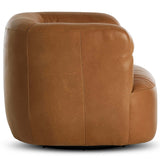 Gerrie Leather Swivel Chair, Brickhouse Butterscotch-Furniture - Chairs-High Fashion Home