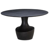 Gevra Round Dining Table, Black-Furniture - Dining-High Fashion Home