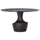 Gevra Round Dining Table, Black-Furniture - Dining-High Fashion Home