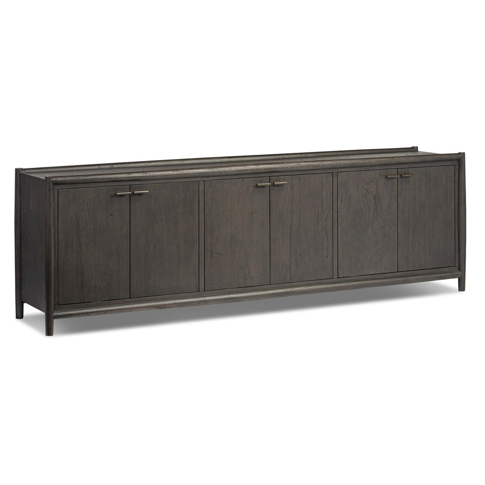 Glenview 6 Door Sideboard, Cracked Smoked Black-Furniture - Storage-High Fashion Home