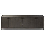 Glenview 6 Door Sideboard, Cracked Smoked Black-Furniture - Storage-High Fashion Home