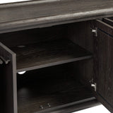 Glenview 6 Door Sideboard, Cracked Smoked Black-Furniture - Storage-High Fashion Home