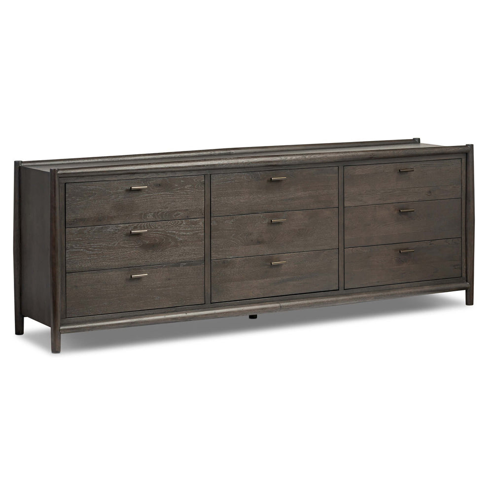 Glenview 9 Drawer Dresser, Cracked Smoked Black-Furniture - Bedroom-High Fashion Home