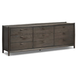 Glenview 9 Drawer Dresser, Cracked Smoked Black-Furniture - Bedroom-High Fashion Home