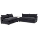 Grant Sectional w/Corner Table, Henry Charcoal/Bleached Yukas Resin-Furniture - Sofas-High Fashion Home