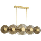 Griston 10 Light Linear Chandelier, Aged Brass-Lighting-High Fashion Home