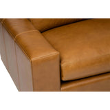 Halston Leather Sofa, Libby Amaretto