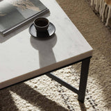 Hammered Iron Coffee Table, White Marble-Furniture - Accent Tables-High Fashion Home