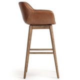 Hannah Leather Swivel Bar & Counter Stool, Sonoma Chestnut