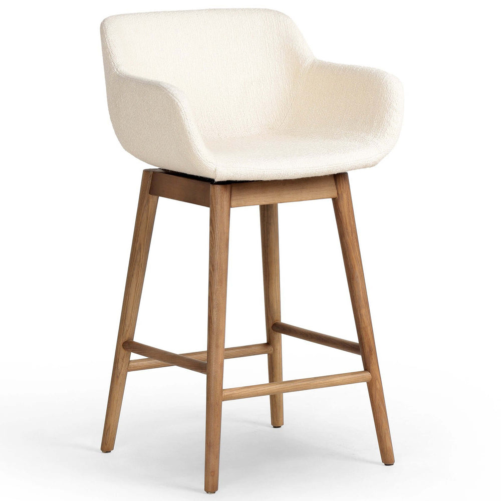 Hannah Swivel Bar & Counter Stool, Kerbey Ivory-Furniture - Dining-High Fashion Home