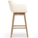 Hannah Swivel Bar & Counter Stool, Kerbey Ivory-Furniture - Dining-High Fashion Home