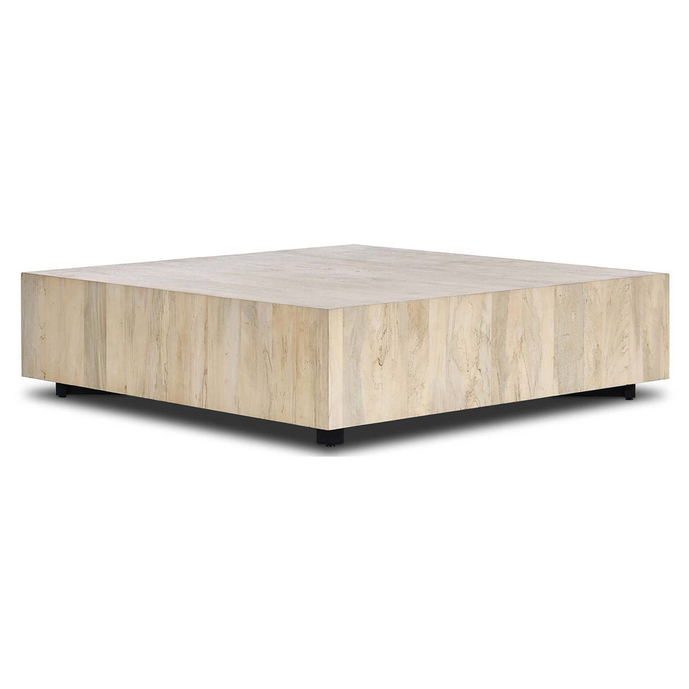 Hudson Large Square Coffee Table, Bleached-Furniture - Accent Tables-High Fashion Home