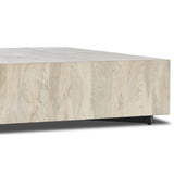 Hudson Large Square Coffee Table, Bleached-Furniture - Accent Tables-High Fashion Home