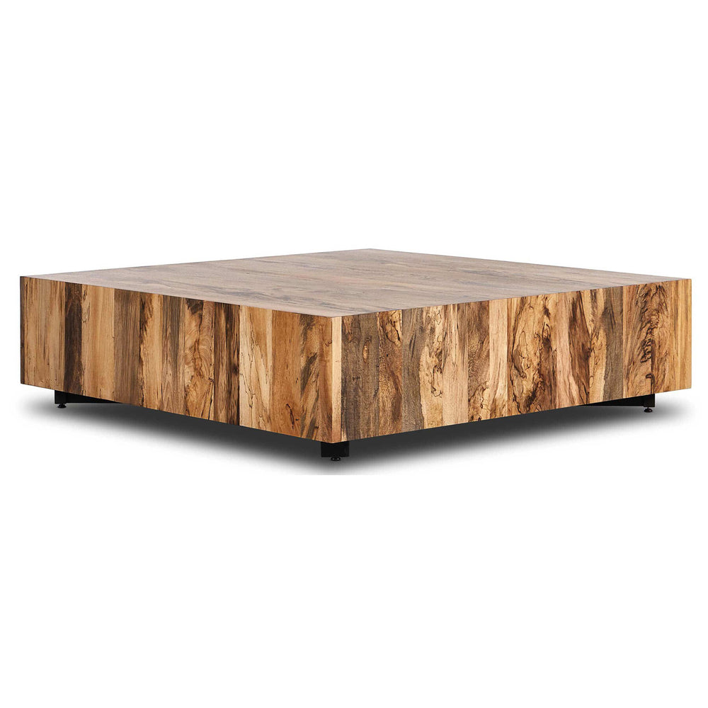 Hudson Large Square Coffee Table, Spalted Primavera-Furniture - Accent Tables-High Fashion Home