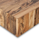 Hudson Large Square Coffee Table, Spalted Primavera-Furniture - Accent Tables-High Fashion Home