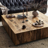 Hudson Large Square Coffee Table, Spalted Primavera-Furniture - Accent Tables-High Fashion Home