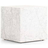 Hunter End Table, White Marble-Furniture - Accent Tables-High Fashion Home