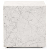 Hunter End Table, White Marble-Furniture - Accent Tables-High Fashion Home