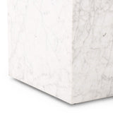 Hunter End Table, White Marble-Furniture - Accent Tables-High Fashion Home